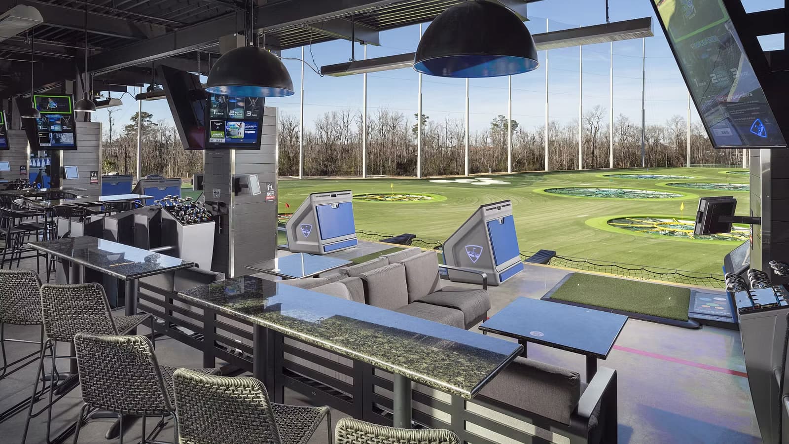 topgolf bay looking out to the greens